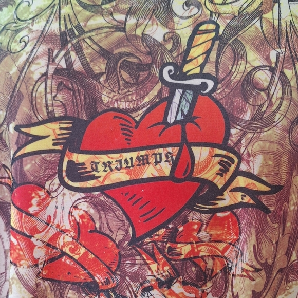Coqueta Vintage Tattoo Heart Top Y2K Artsy XXL Large Boho Hipster - Picture 3 of 5